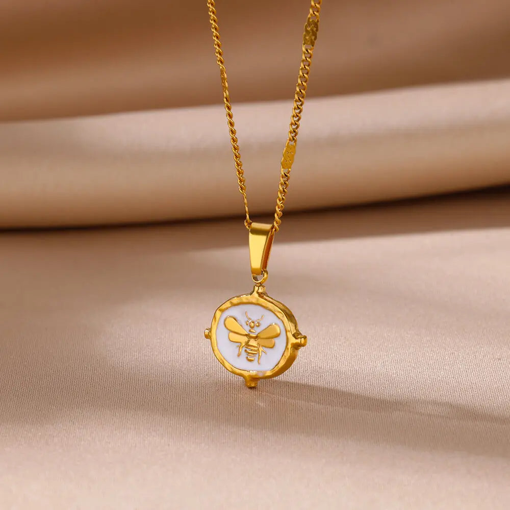 Oval Bee Necklace