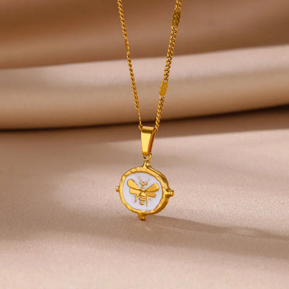 Oval Bee Necklace