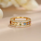 Rainbow Crystal Stone Ring