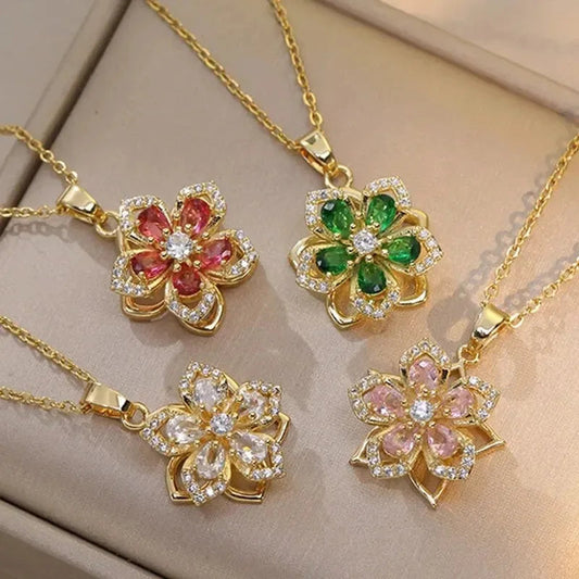 Spinning Flower Necklace