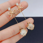 Opal Bowknot Dangle Earrings