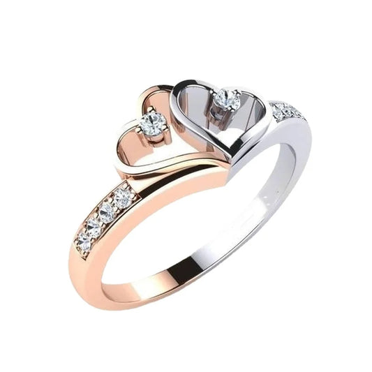 Dual Heart Diamond Ring