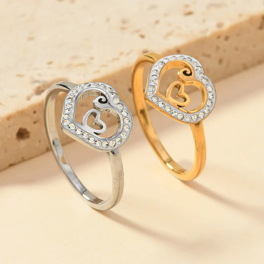 Stainless Steel Heart Ring