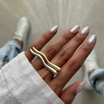 Wavy Stainless Steel Ring