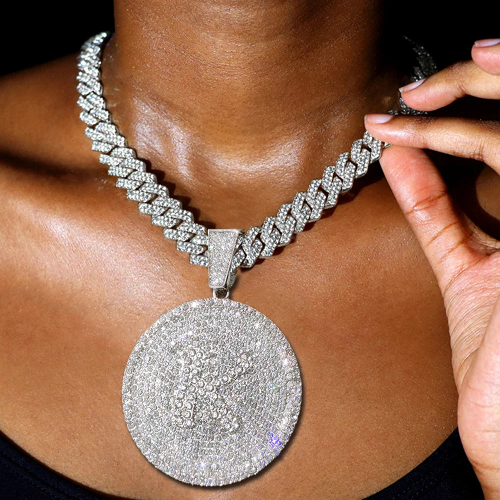 Round Initials Cuban Necklace