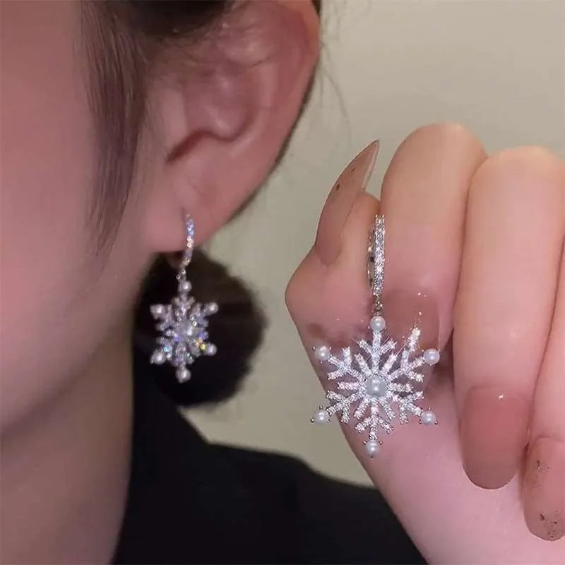 Sparkling Snowflake Earrings