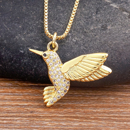 Gold Hummingbird Necklace