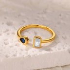 Zircon Square Drop Ring