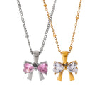Zirconia Bow Necklace