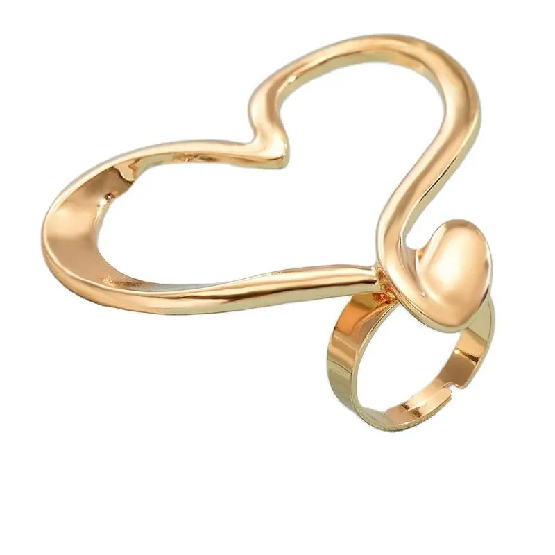 Adjustable Hollow Heart RIng