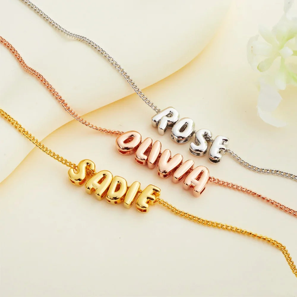 Personalized Bubble Name Necklace