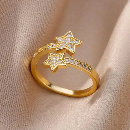Zircon Double Star Ring