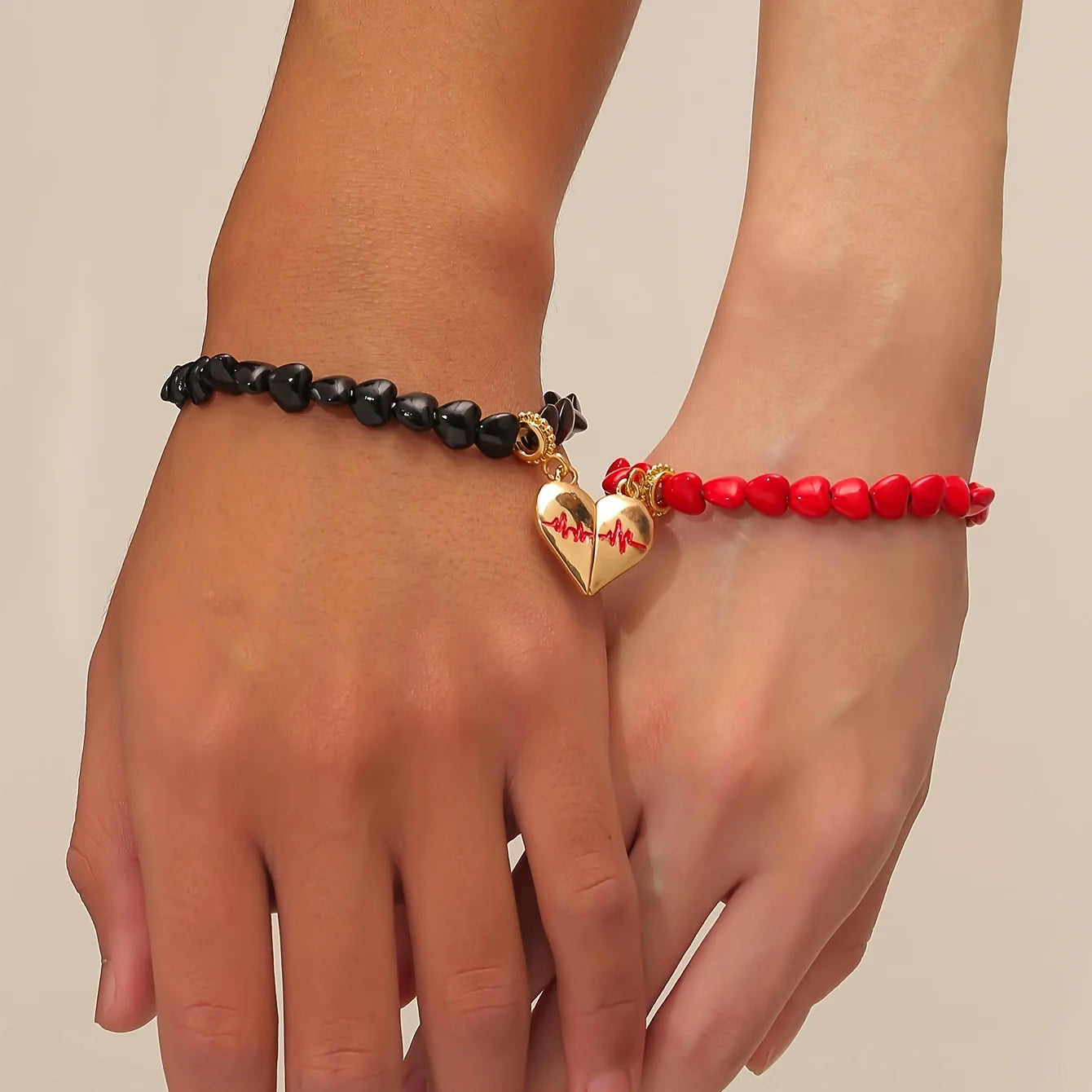 Heartbeat Couple Charm Bracelets