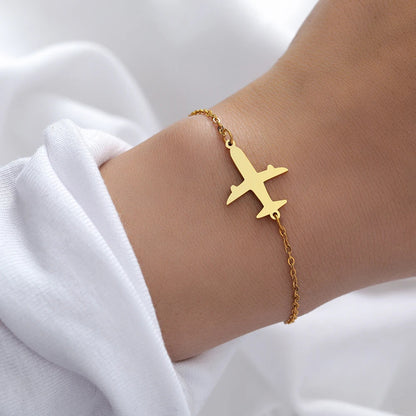 Stainless Steel Airplane Bracelet