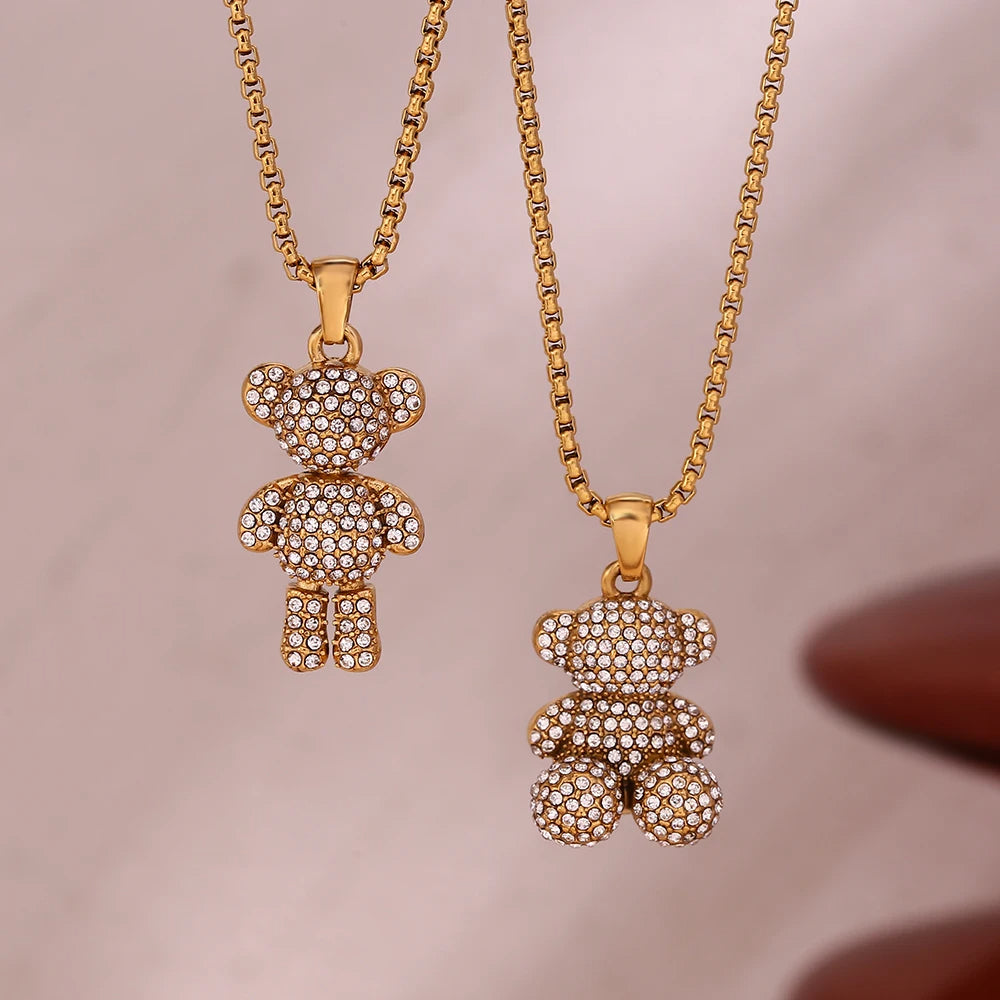 Studded Bear Necklace