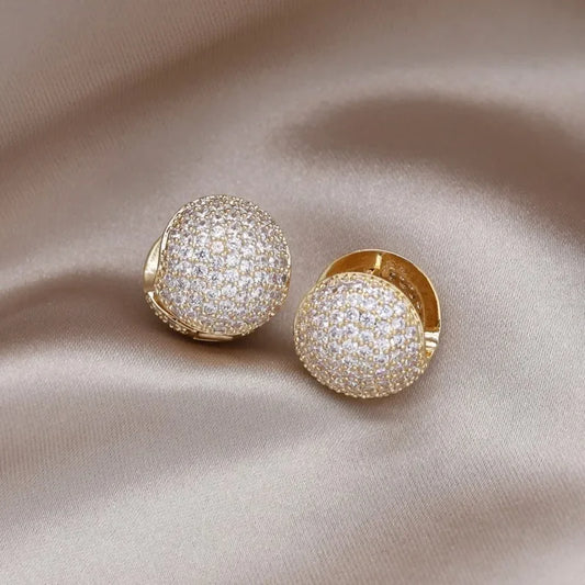 Round Zircon Earrings