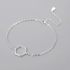 Silver Hexagon Charm Bracelet