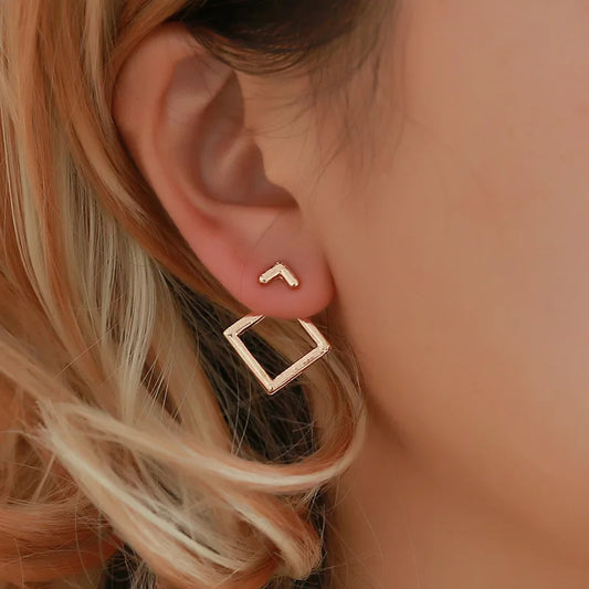 Geometric Square Stud Earrings