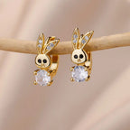 Rabbit Crystal Hoop Earrings