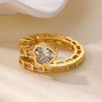 Zircon Heart Ring