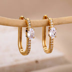 Minimal Zircon Round Earrings