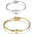 Initial Letter Cuff Bracelet