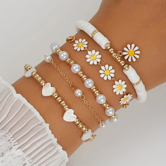 5 PCS Daisy Flower Bracelet