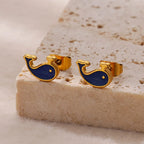 Whale Stud Earrings