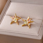Zircon Starfish Earrings