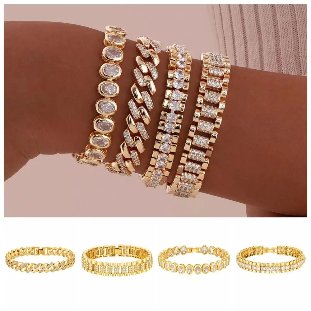 4 PCS Chunky Link Stackable Bracelet Set