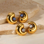 Zircon Chunky Earrings