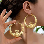 Heart Crown Hoop Earrings