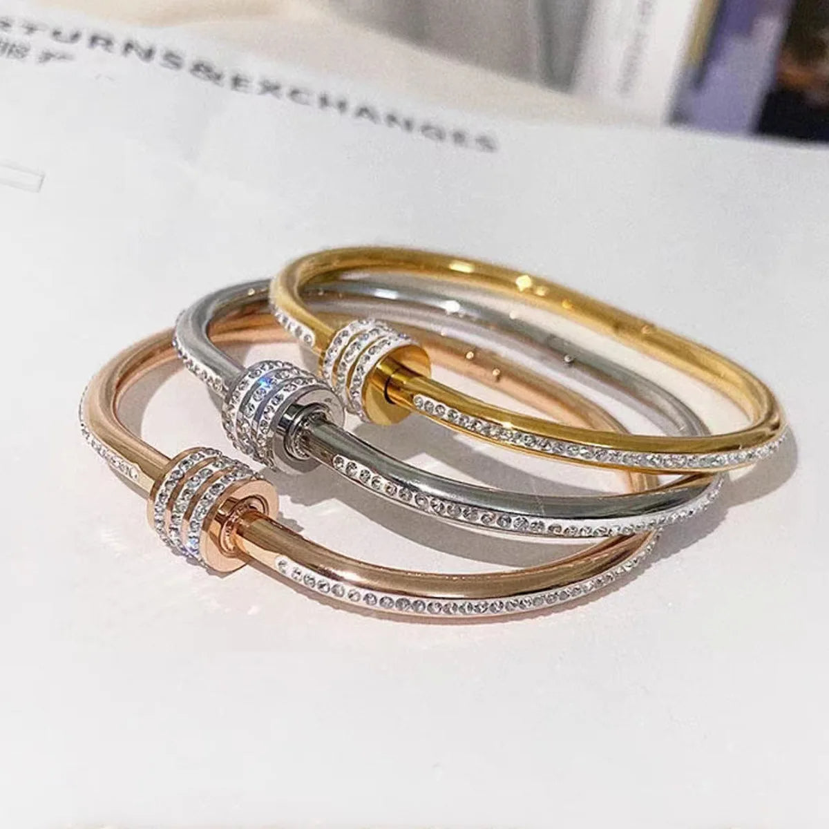 Rhinestone Plated Bangle