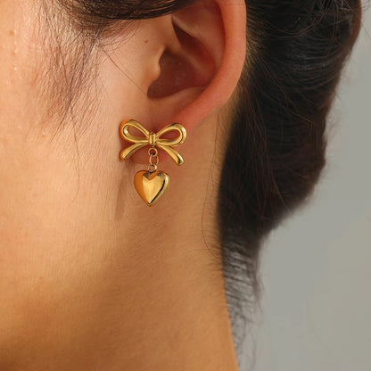 Bowtie Heart Earrings