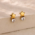 Heart Zircon Star Earrings