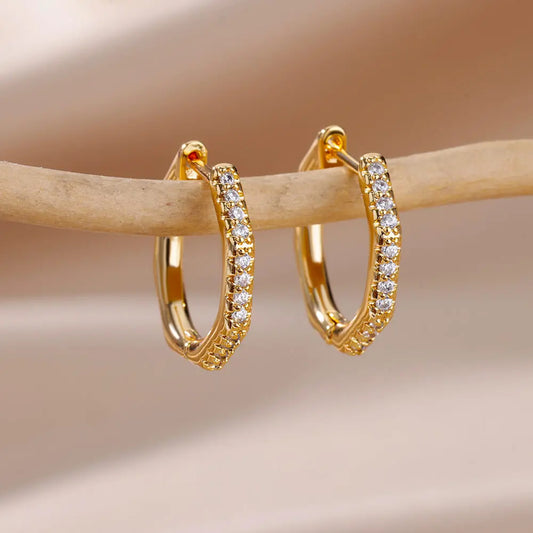 Zirconia Polygon Earrings