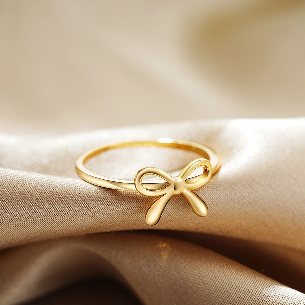 Miniature Gold Bow Ring