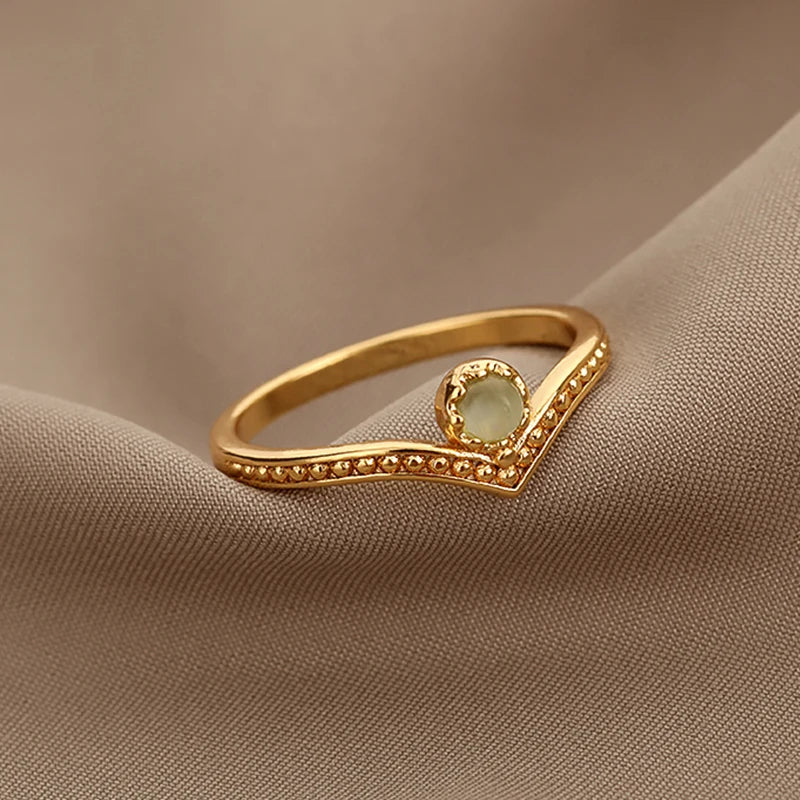 Waterdrop Opal Crown Ring