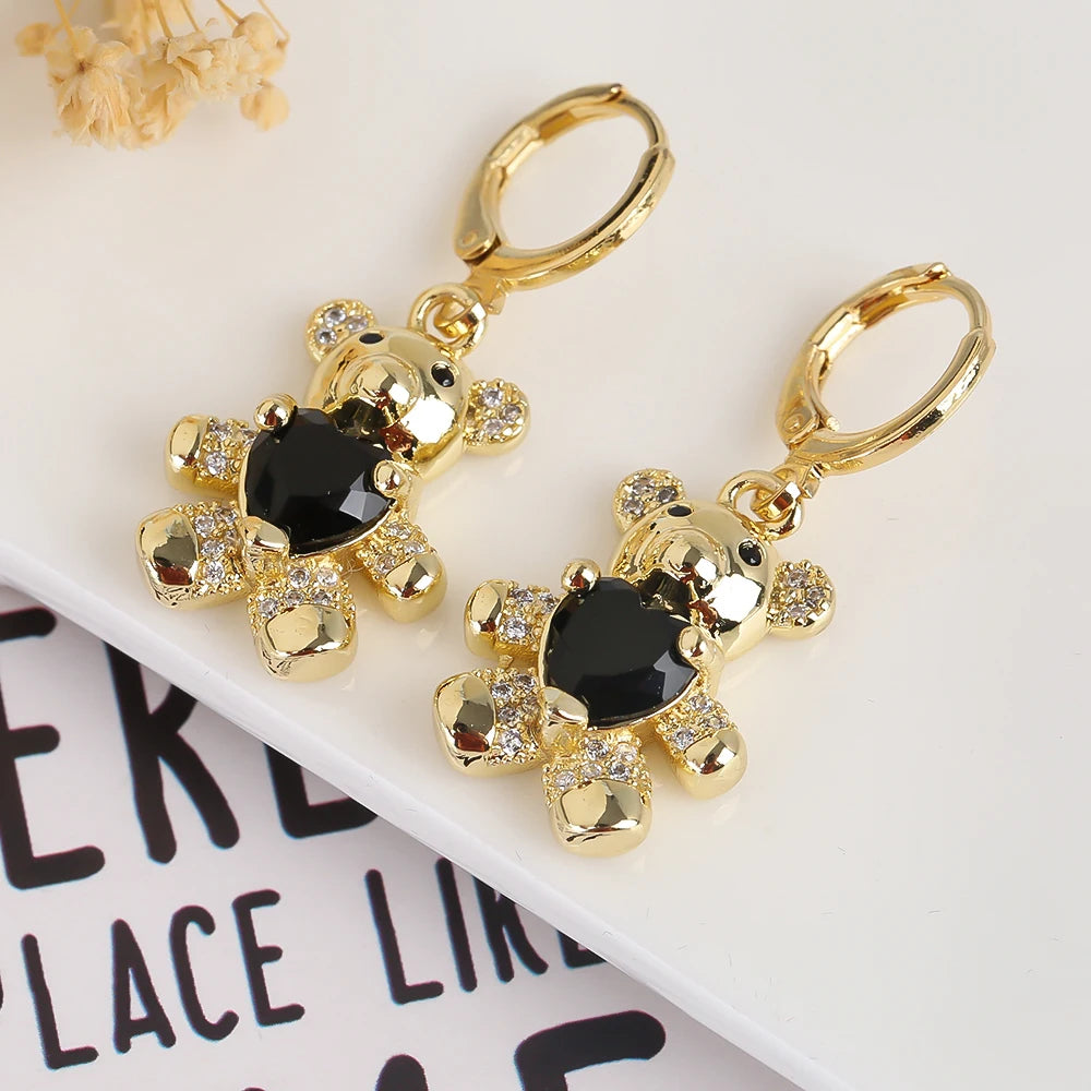 Teddy Bear Heart Earrings