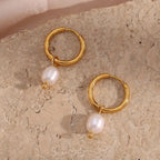 Freshwater Pearl Hoop Earrings