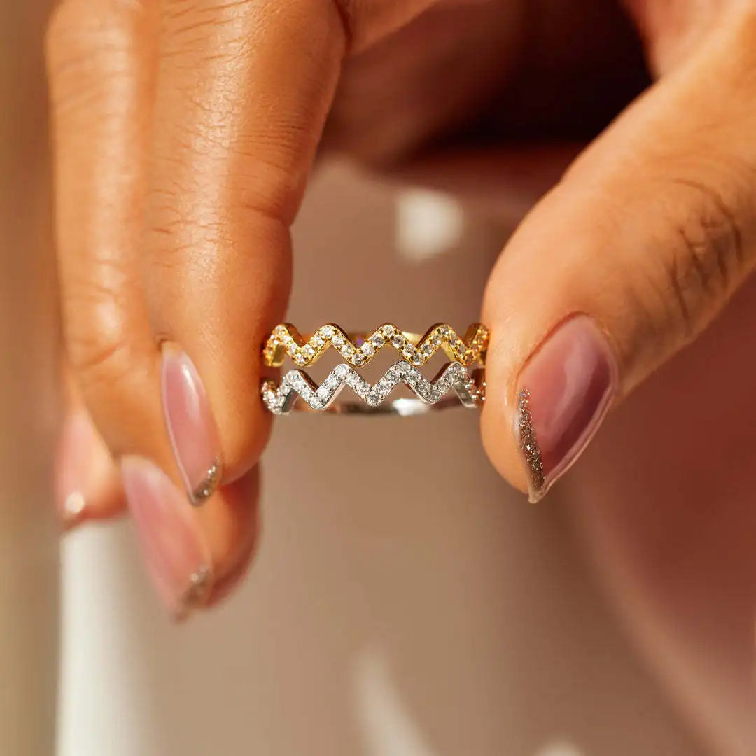 Crystal High-Low Ring