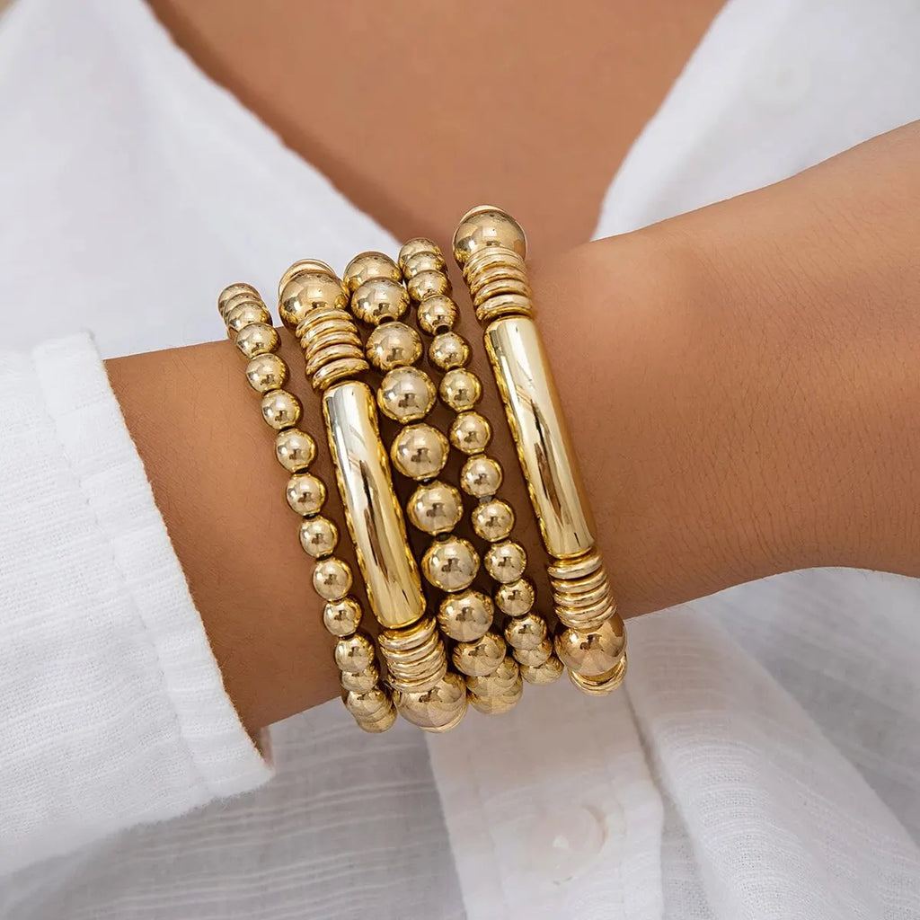 5 PCS Beaded Bracelet Stack Set