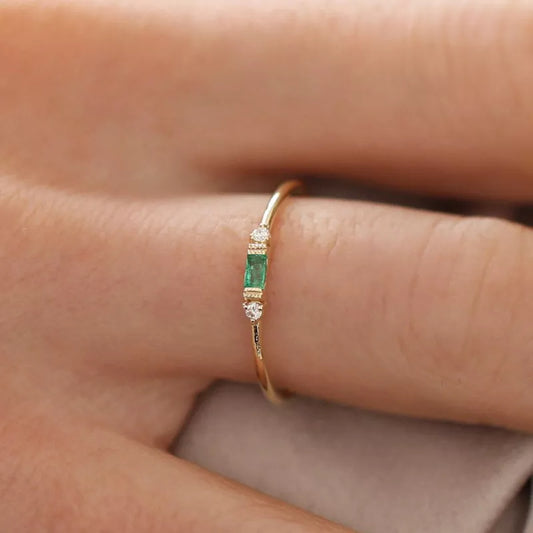 Sterling Silver Emerald Ring