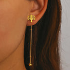 Stainless Steel Fortune Tree Earrings