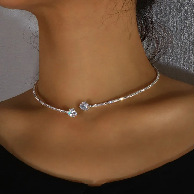 Rhinestone Heart Necklace