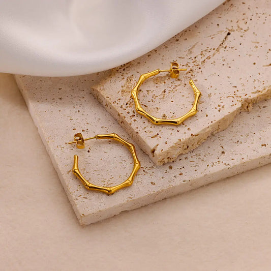 Bamboo Hoop Earrings