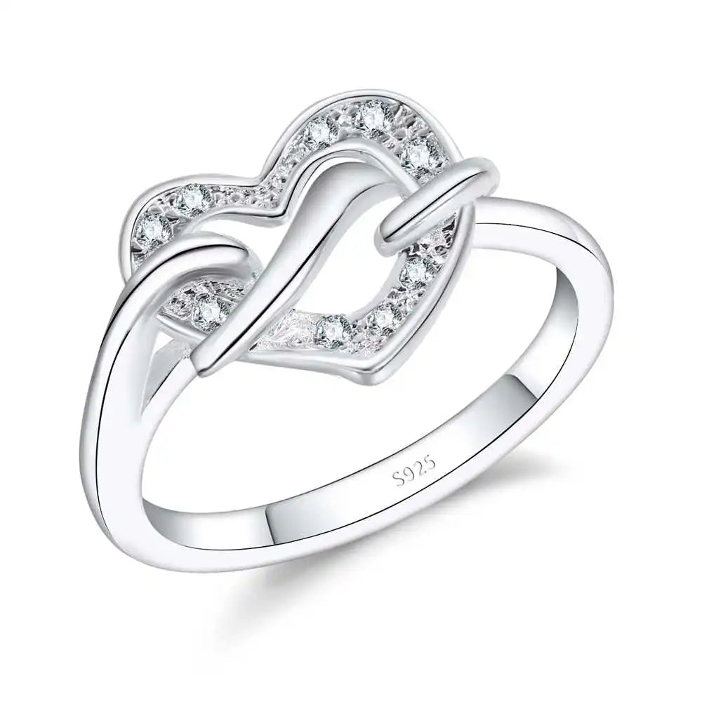 Silver Spiral Heart Ring