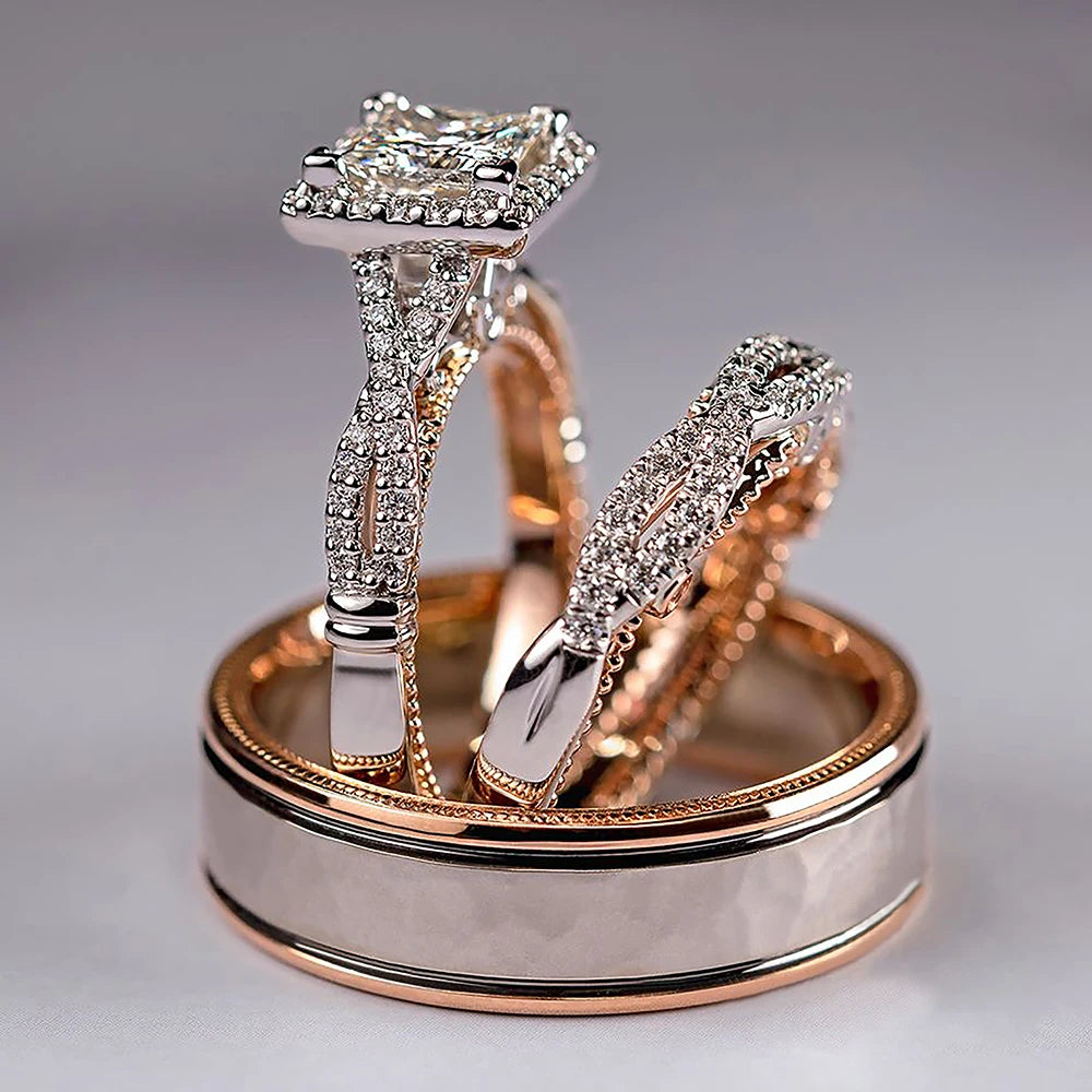 3 PCS 14K Promise Ring Set