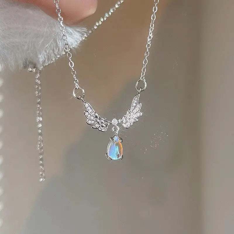 Opal Angel Wings Necklace