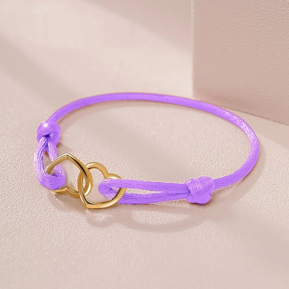 Rope Intertwined Hearts Bracelet